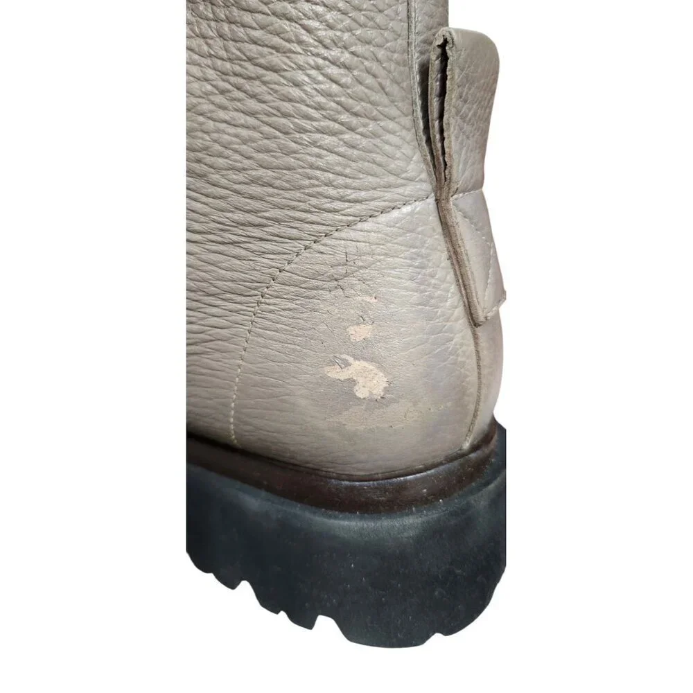 Kiton Brown Leather Ankle Boots Womens EU 40 Handmade Italy Lug Sole Luxury